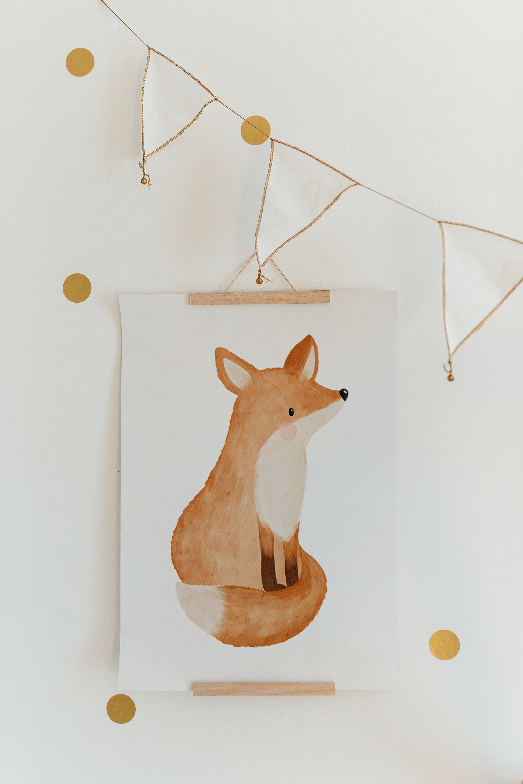 Hej Hanni Poster Fuchs sitzend A4