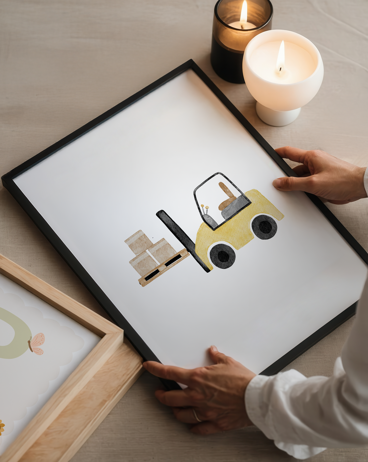 Kinderposter Gabelstapler