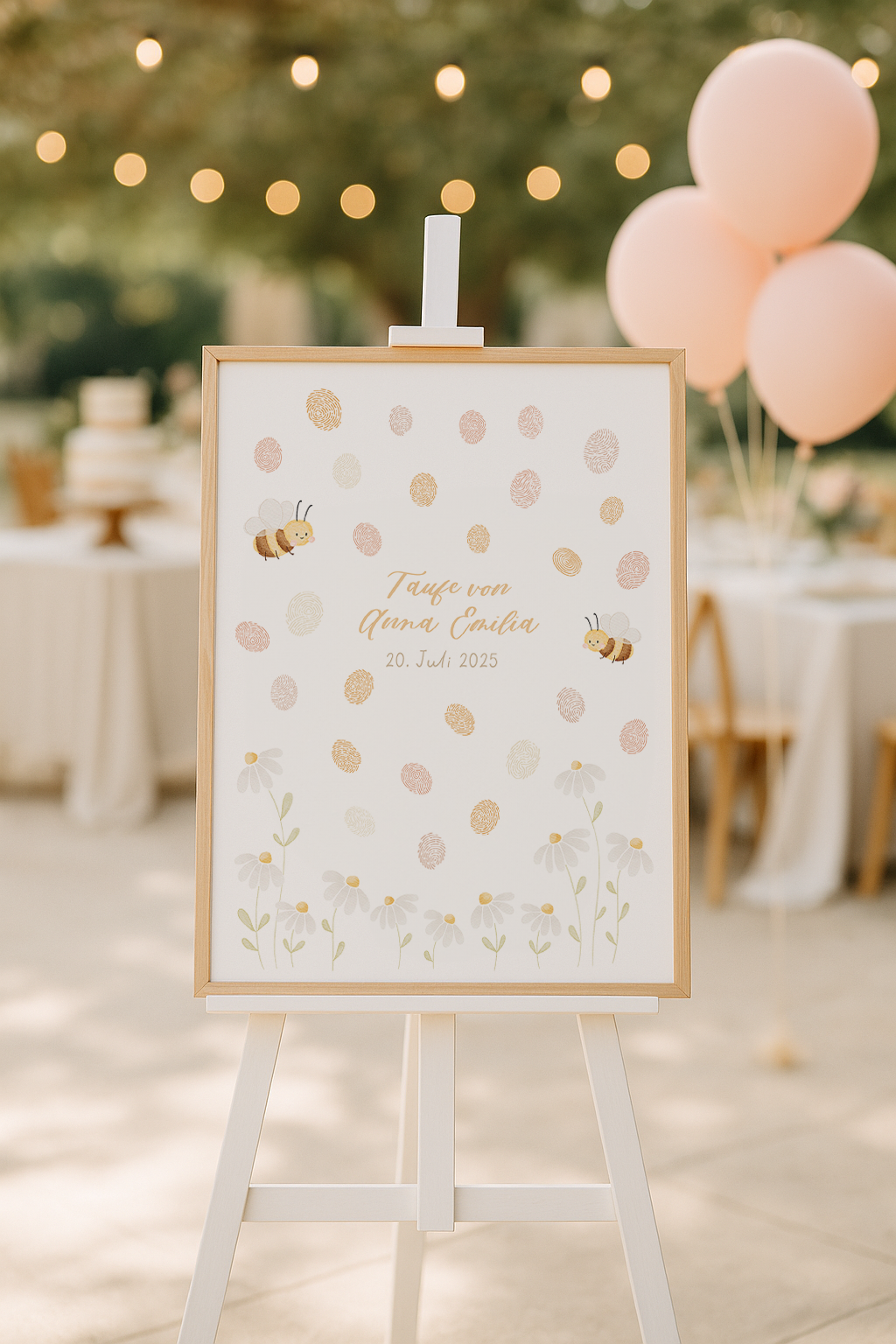 Gästeposter Bienen & Gänseblümchen personalisierbar