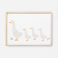 Kinderposter Gänsefamilie 1-3 inkl. Rahmen
