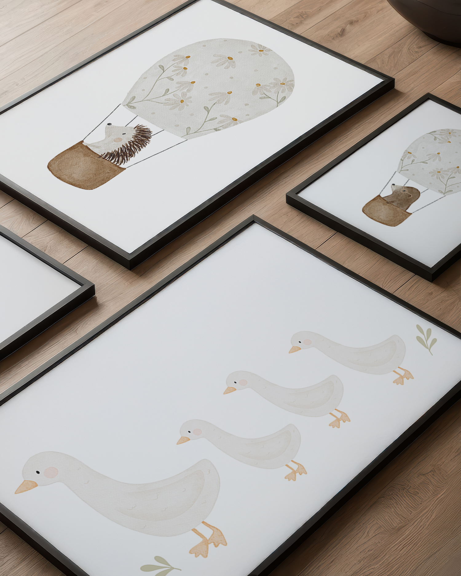 Kinderposter Gänsefamilie 1-3