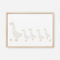 Kinderposter Gänsefamilie 1-4 inkl. Rahmen