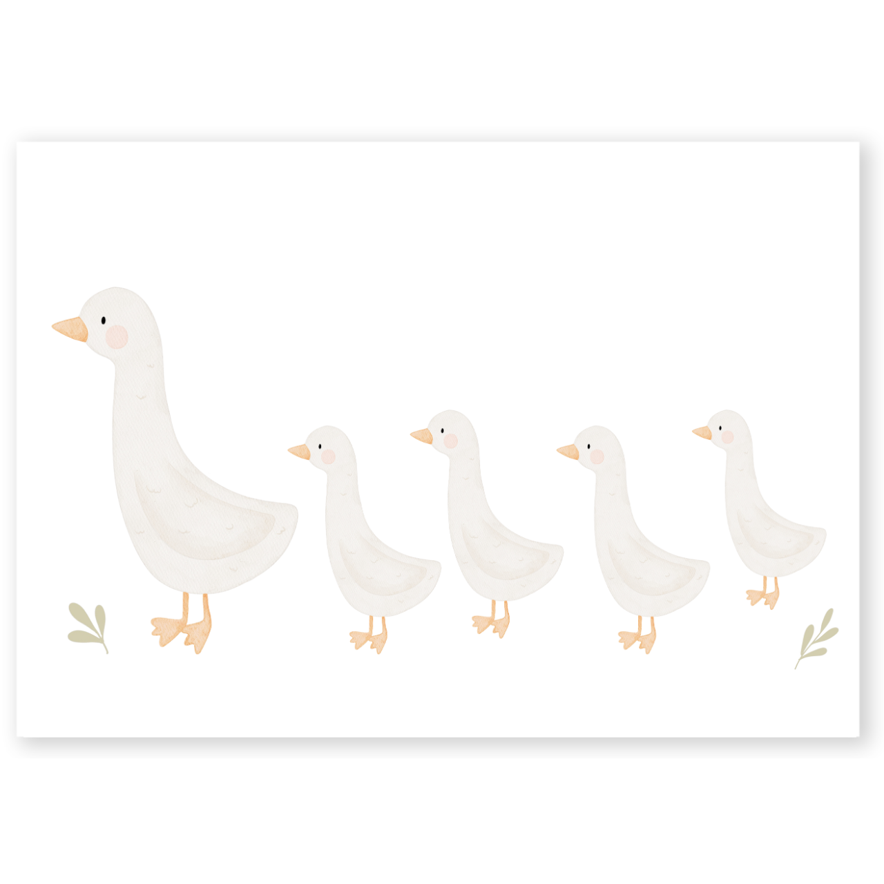 Kinderposter Gänsefamilie 1-4