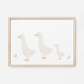 Kinderposter Gänsefamilie 2-1 inkl. Rahmen