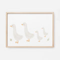 Kinderposter Gänsefamilie 2-2 inkl. Rahmen