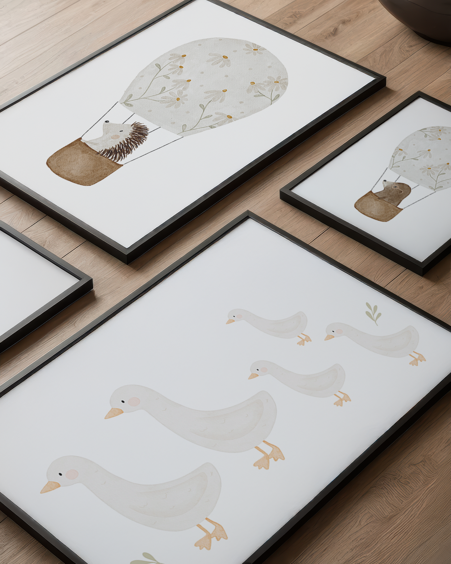 Kinderposter Gänsefamilie 2-3