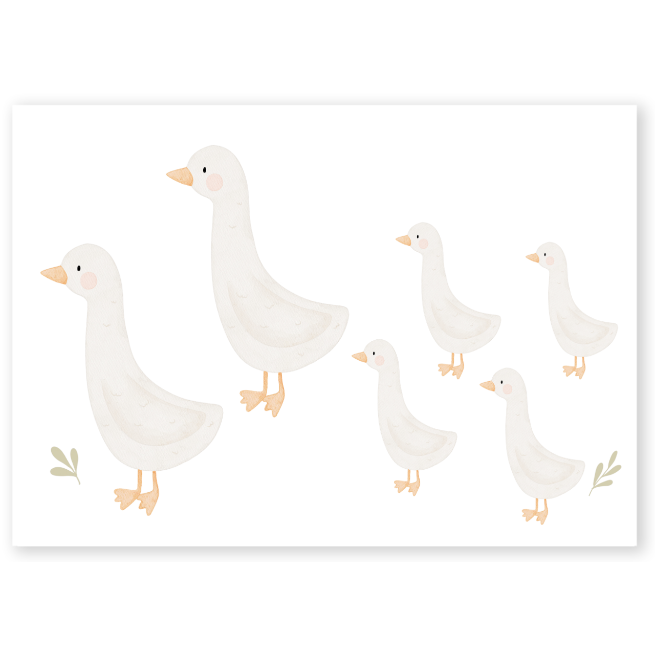 Kinderposter Gänsefamilie 2-4