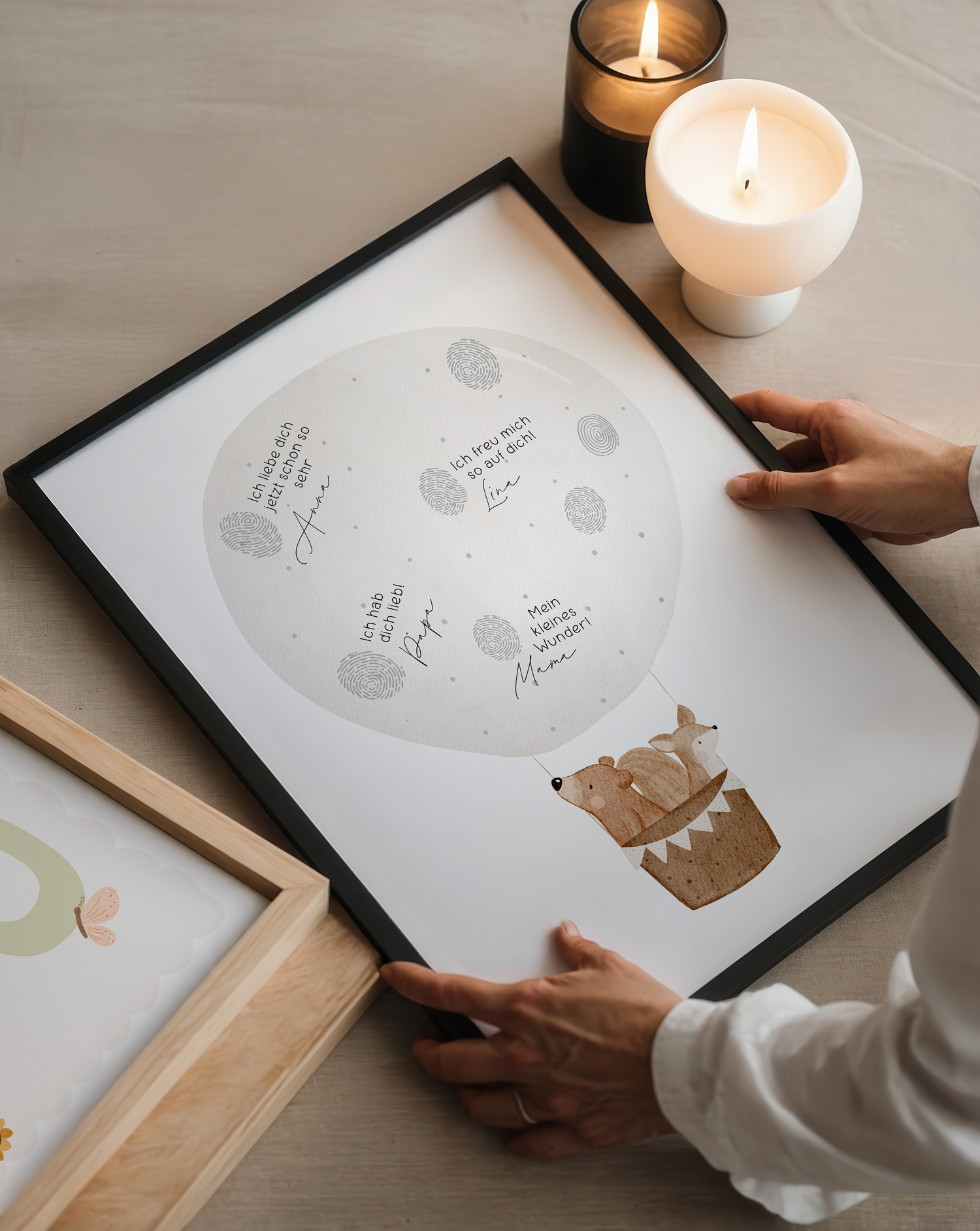 Gästeposter Heißluftballon Bär & Eichhörnchen