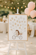 Gästeposter Igel Fahrrad Ballons inkl. Rahmen