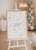 Gästeposter Schildkröte im Meer inkl. Rahmen