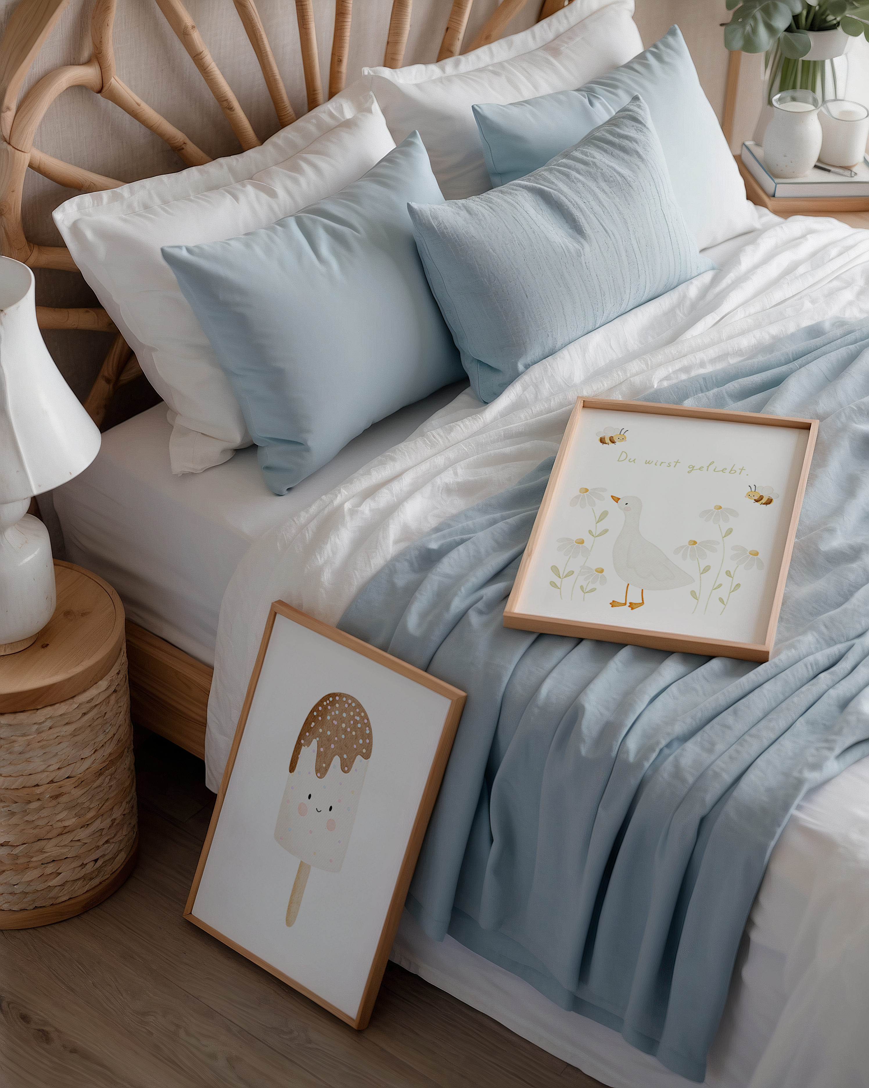 Kinderposter Gans Du wirst geliebt inkl. Rahmen