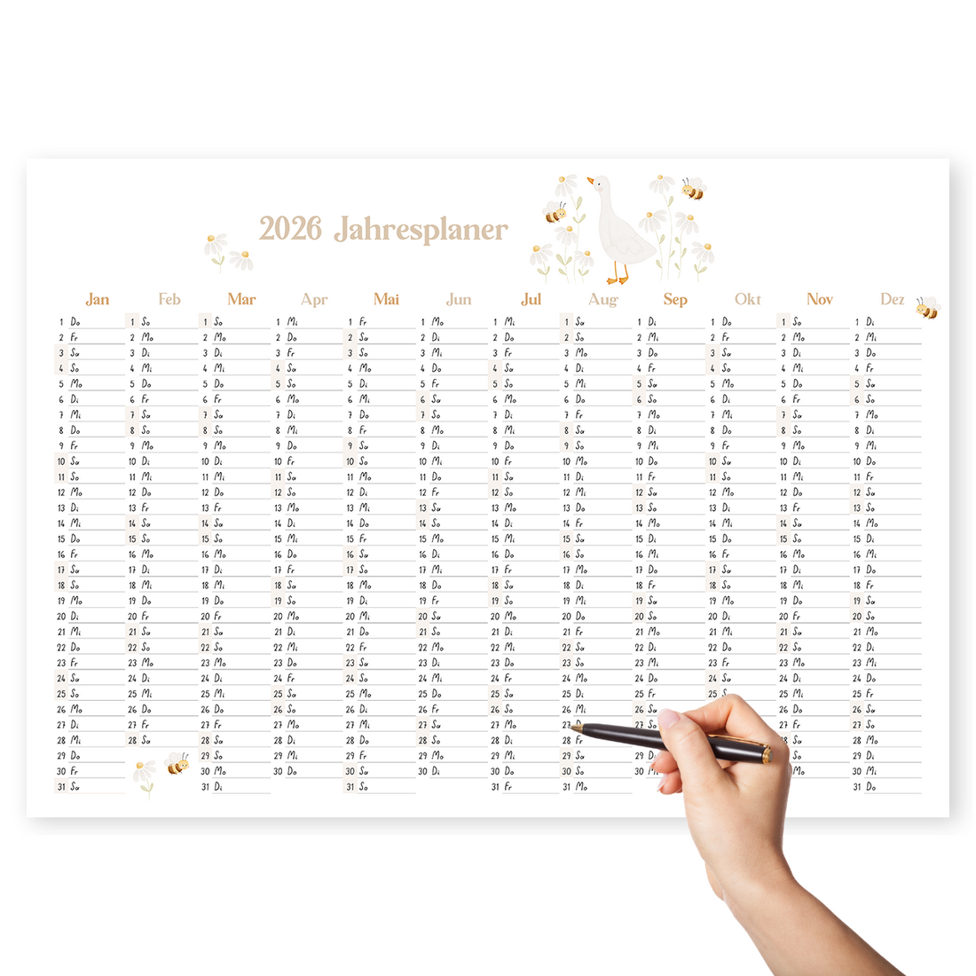 Kalenderposter 2026 Gans & Bienen