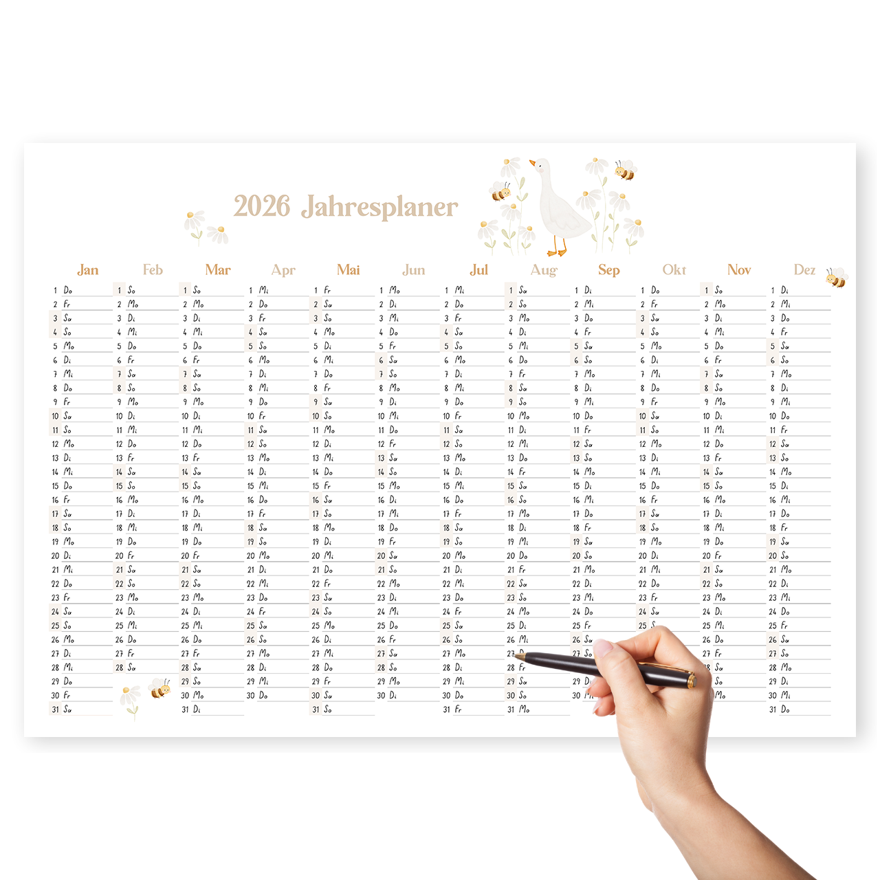 Kalenderposter 2026 Gans & Bienen
