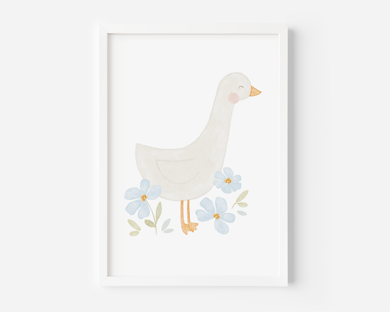 Kinderposter Gans Blumen