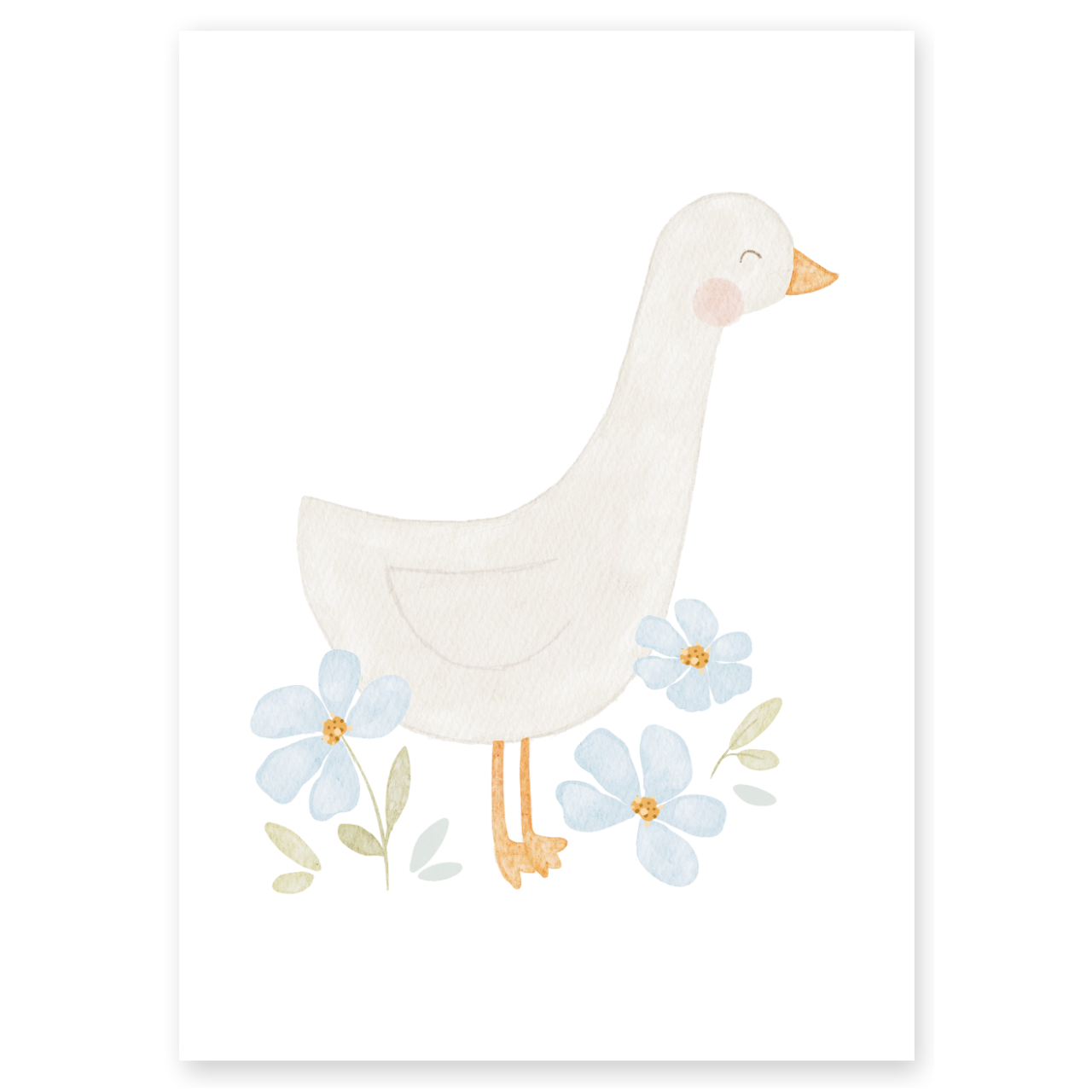 Kinderposter Gans Blumen