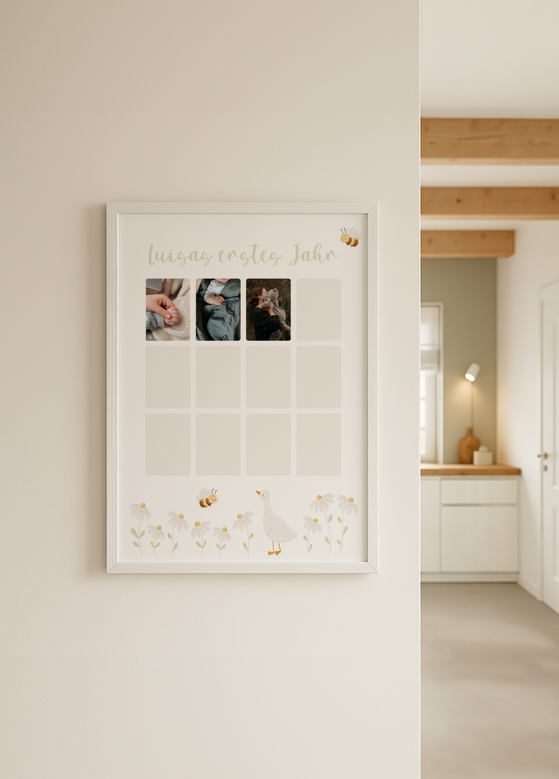 Kinderposter erstes Babyjahr Gans - für Fotos