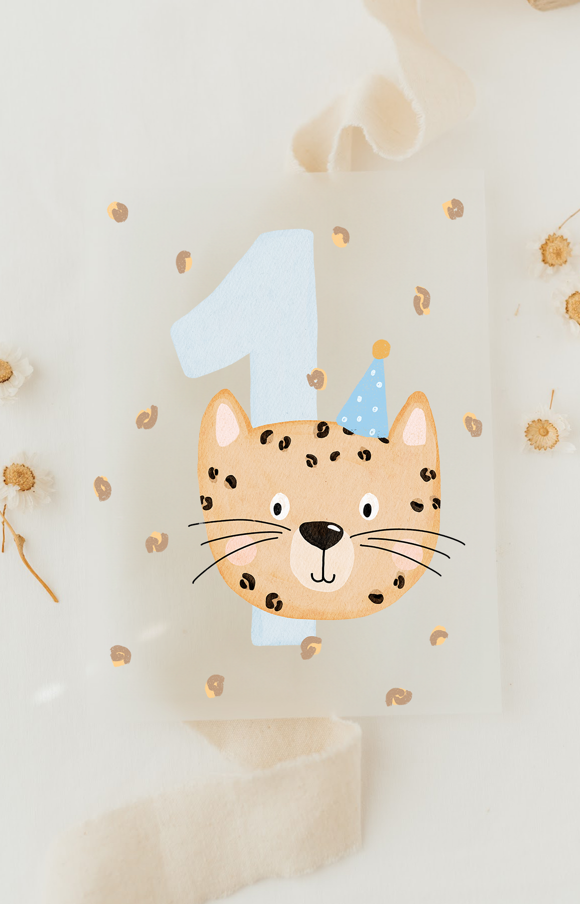 Hej Hanni Bügelbild Geburtstag Zahl Leopard