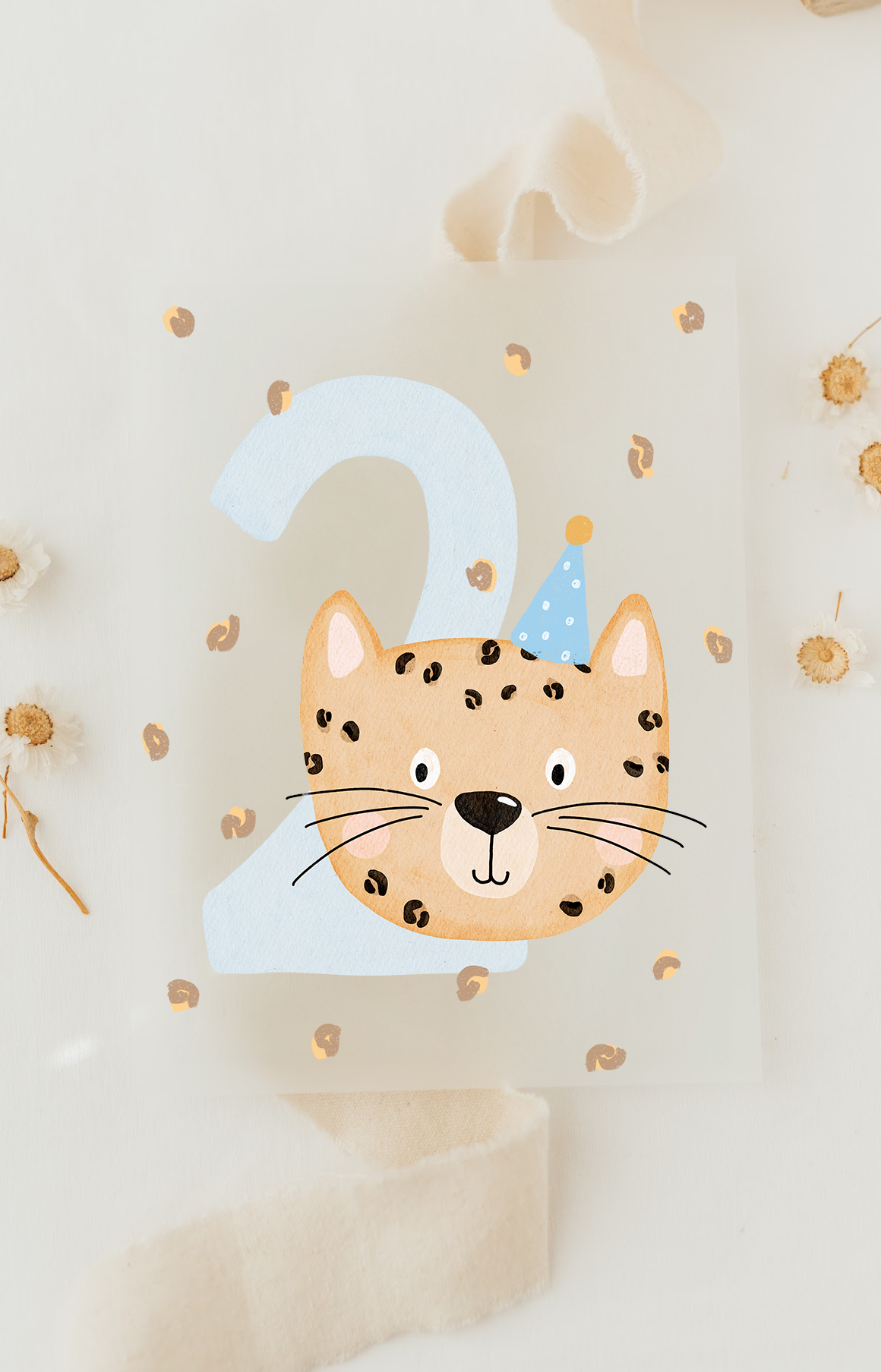 Hej Hanni Bügelbild Geburtstag Zahl Leopard