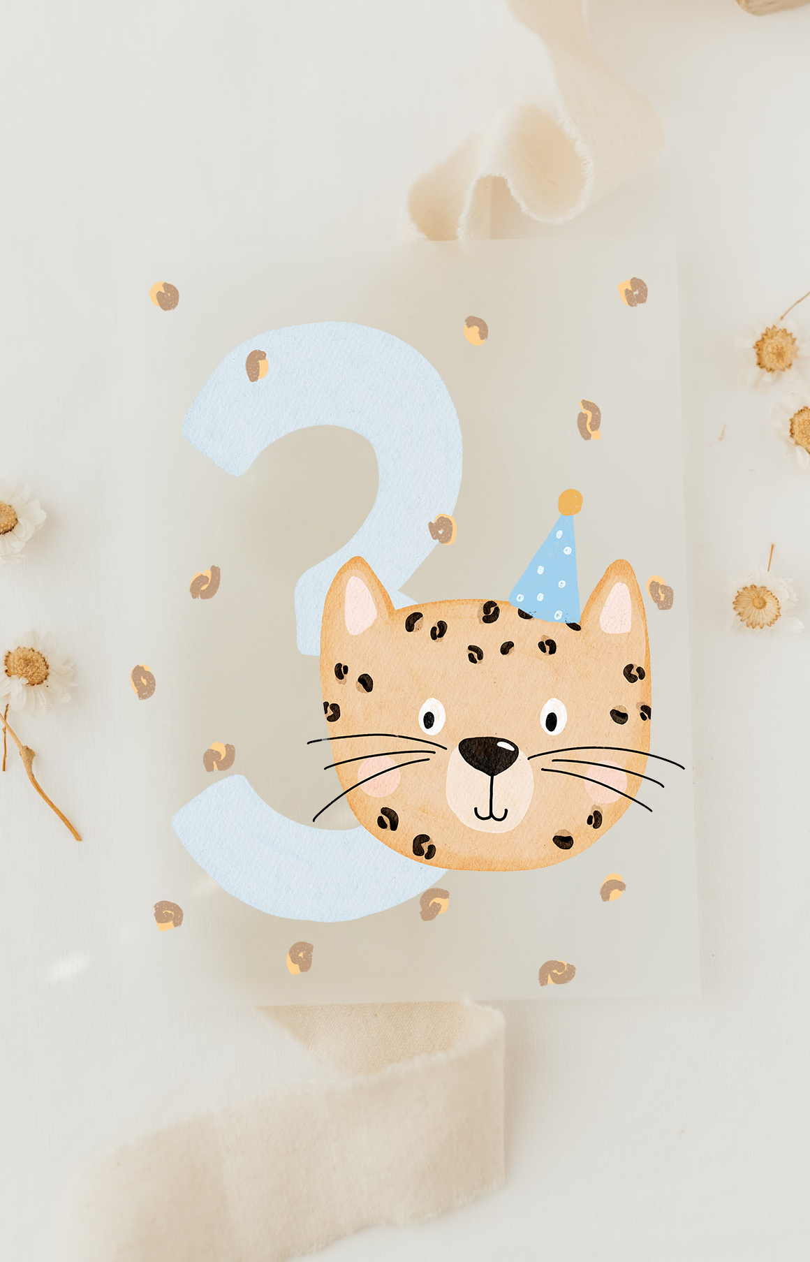 Hej Hanni Bügelbild Geburtstag Zahl Leopard