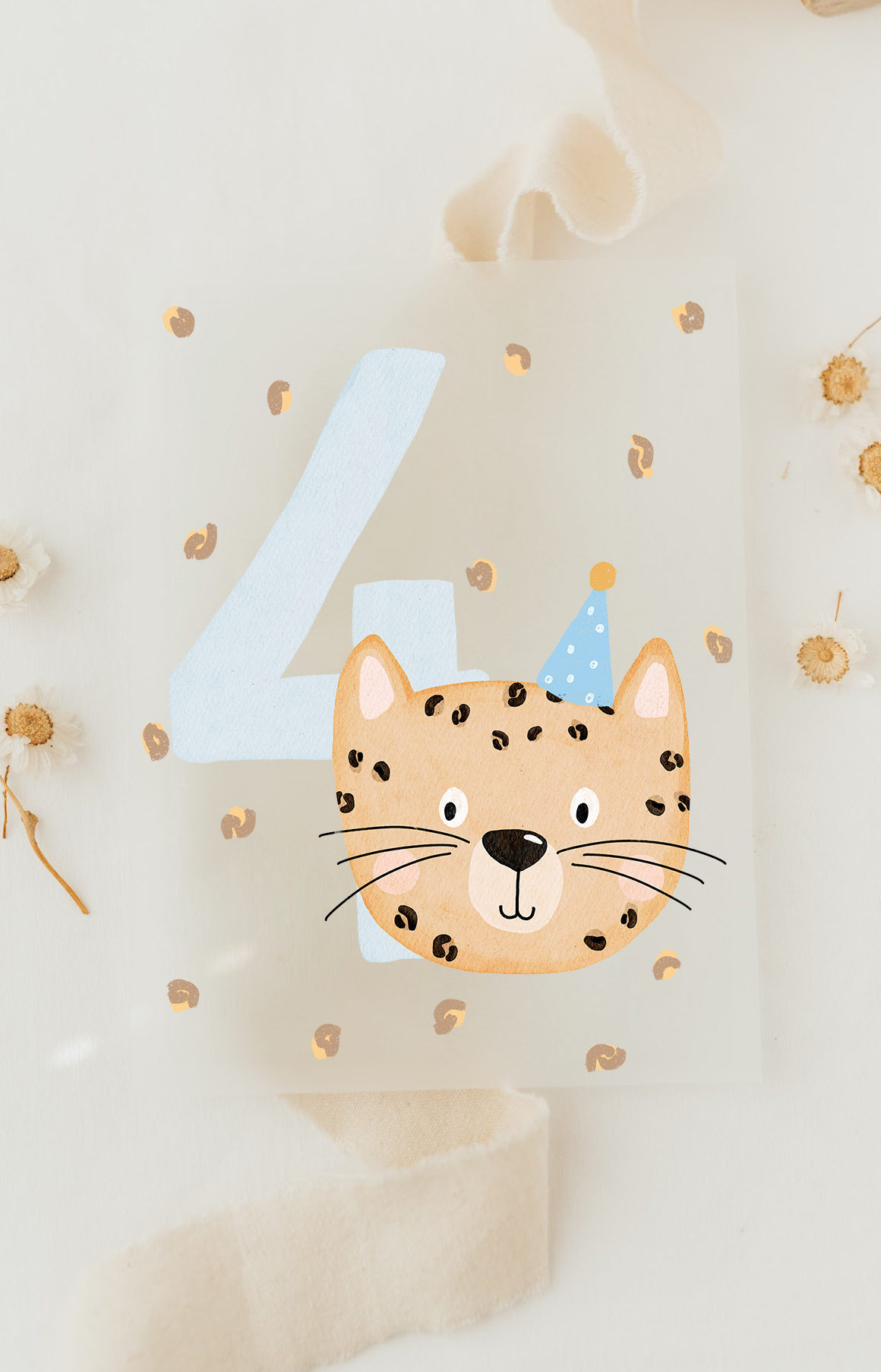 Hej Hanni Bügelbild Geburtstag Zahl Leopard