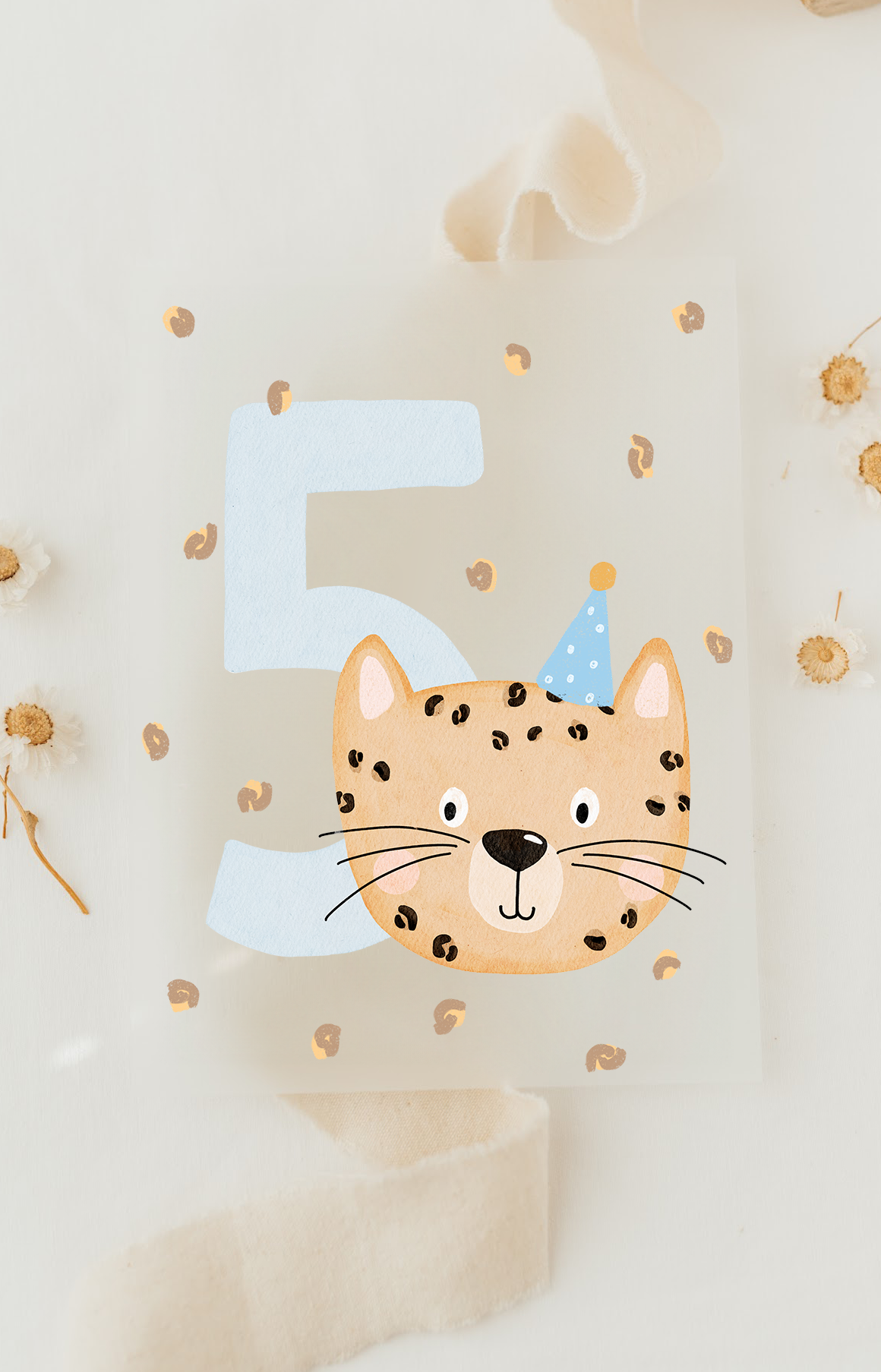 Hej Hanni Bügelbild Geburtstag Zahl Leopard