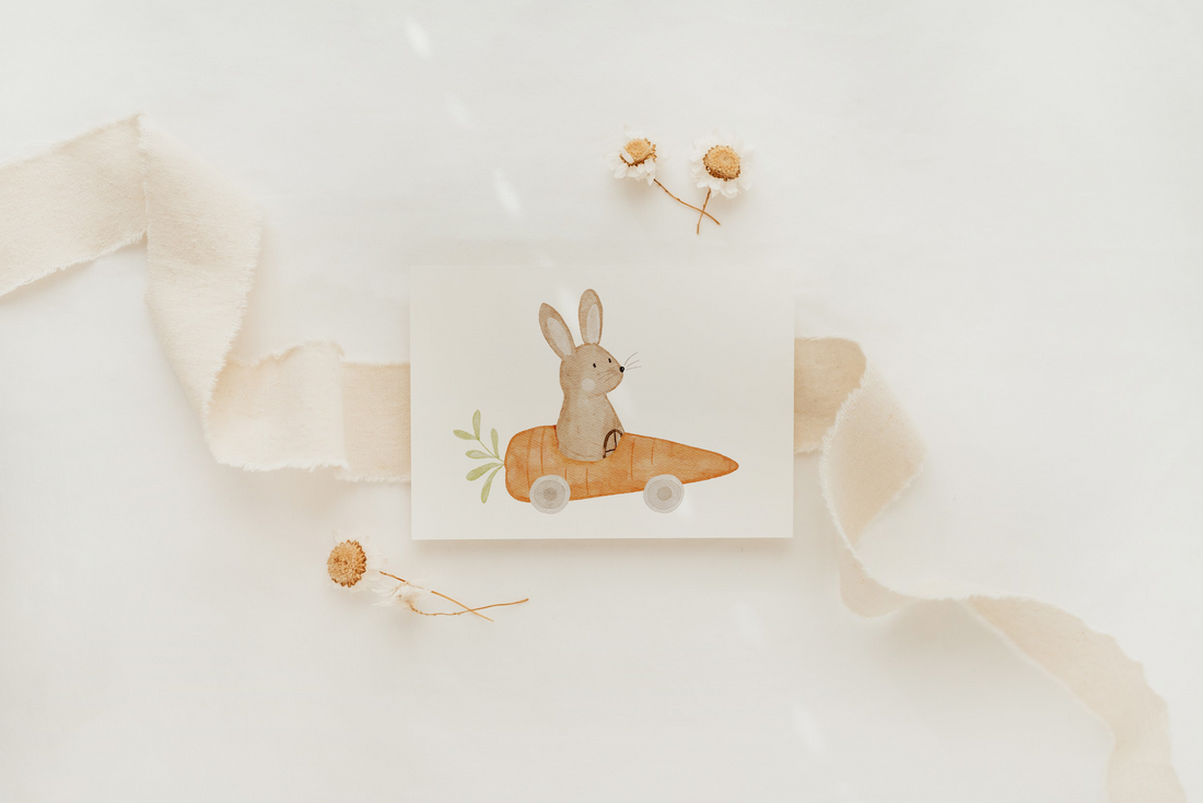 Hej Hanni Minikarte Hase Möhrenauto A7