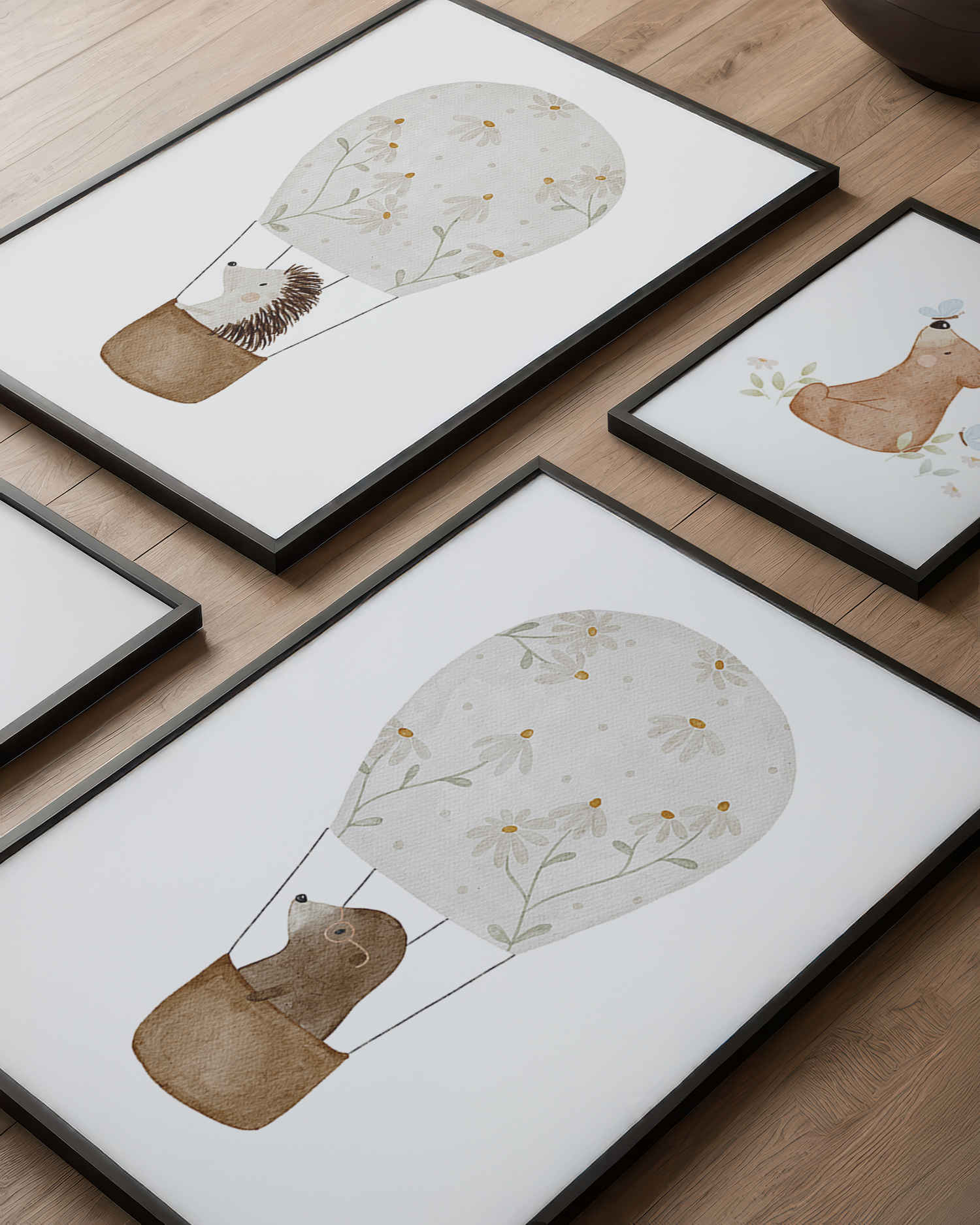 Kinderposter Heißluftballon Maulwurf