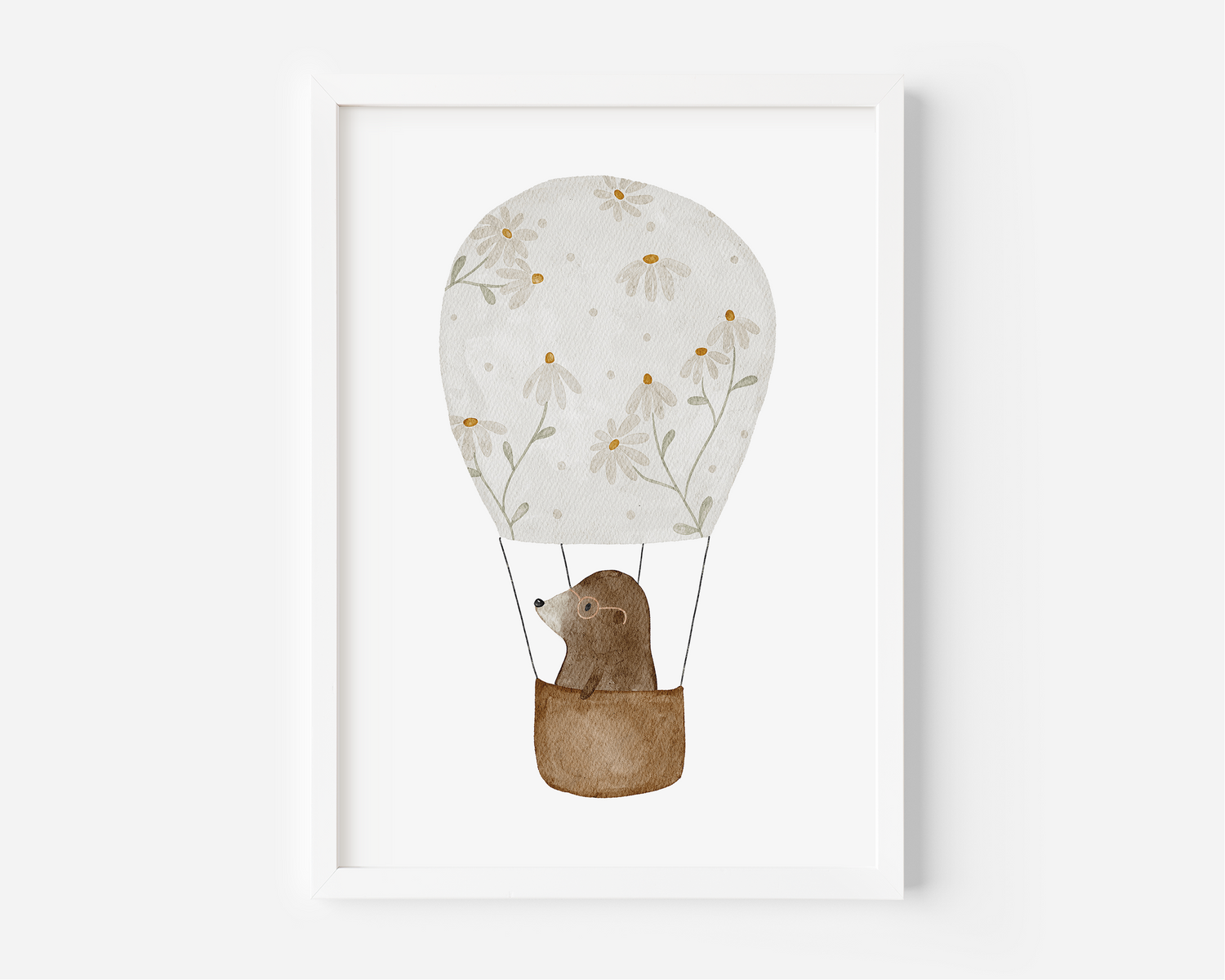 Kinderposter Heißluftballon Maulwurf