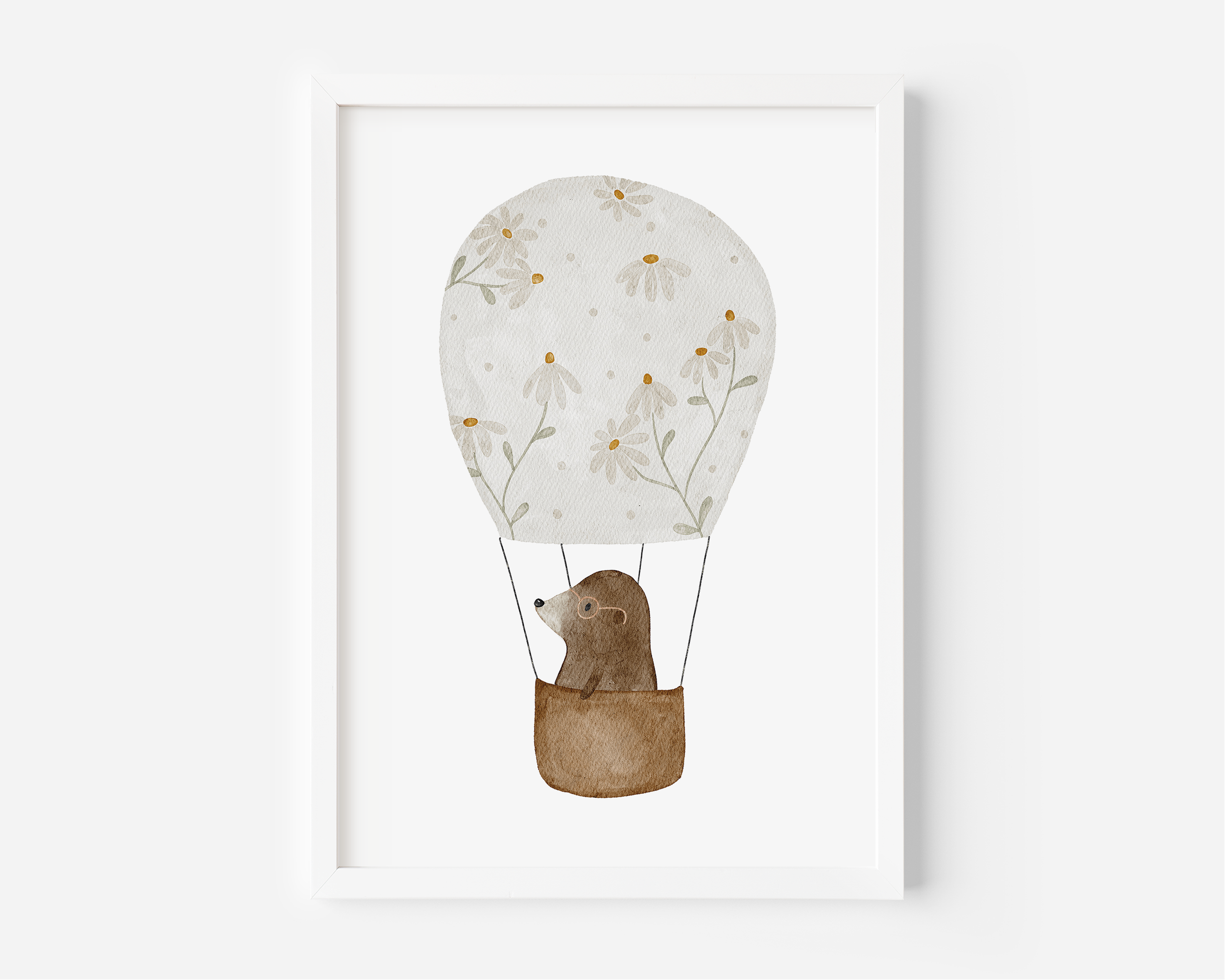Kinderposter Heißluftballon Maulwurf