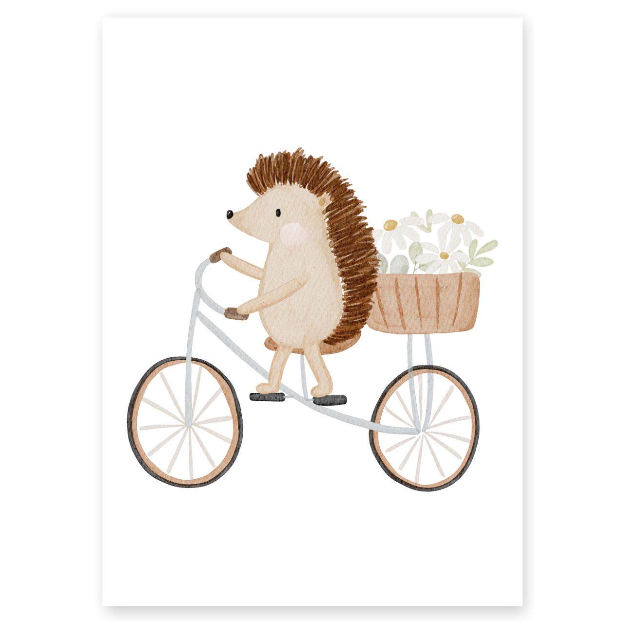 Kinderposter Igel Fahrrad