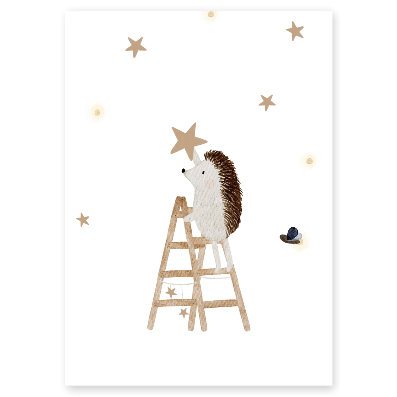 Kinderposter Igel Sterne