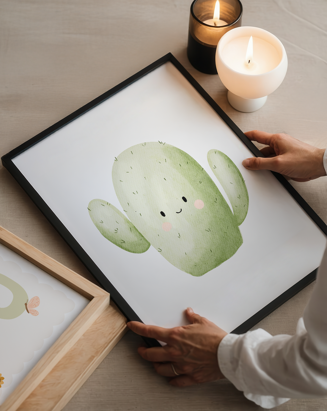 Kinderposter Kaktus inkl. Rahmen