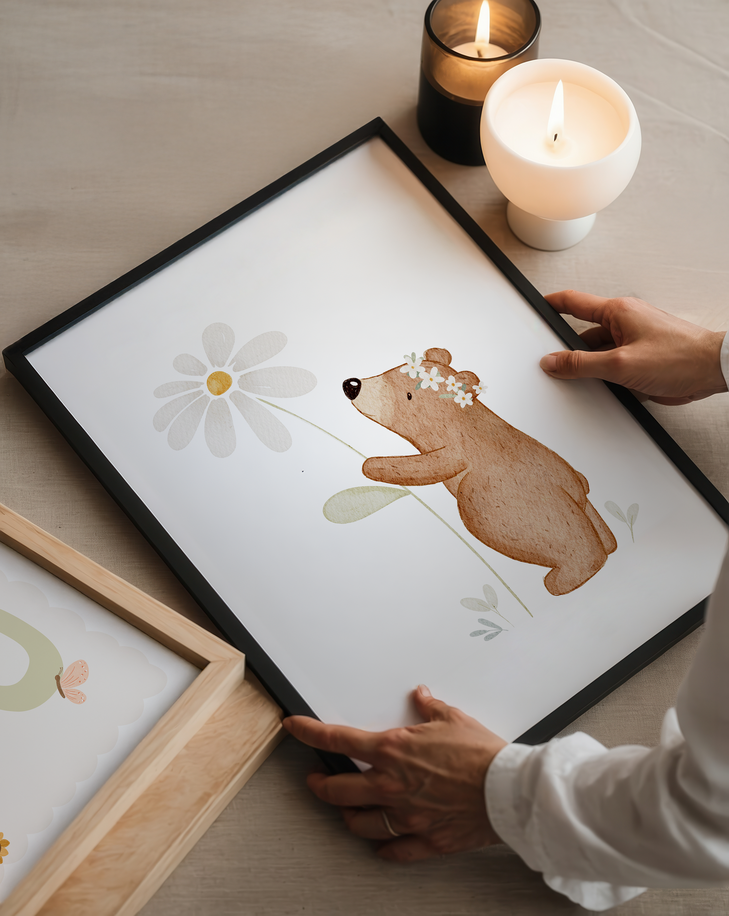 Kinderposter Kleiner Bär Blume