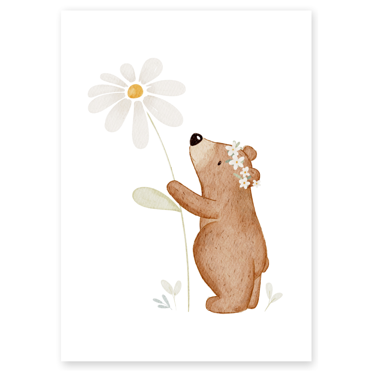 Kinderposter Kleiner Bär Blume