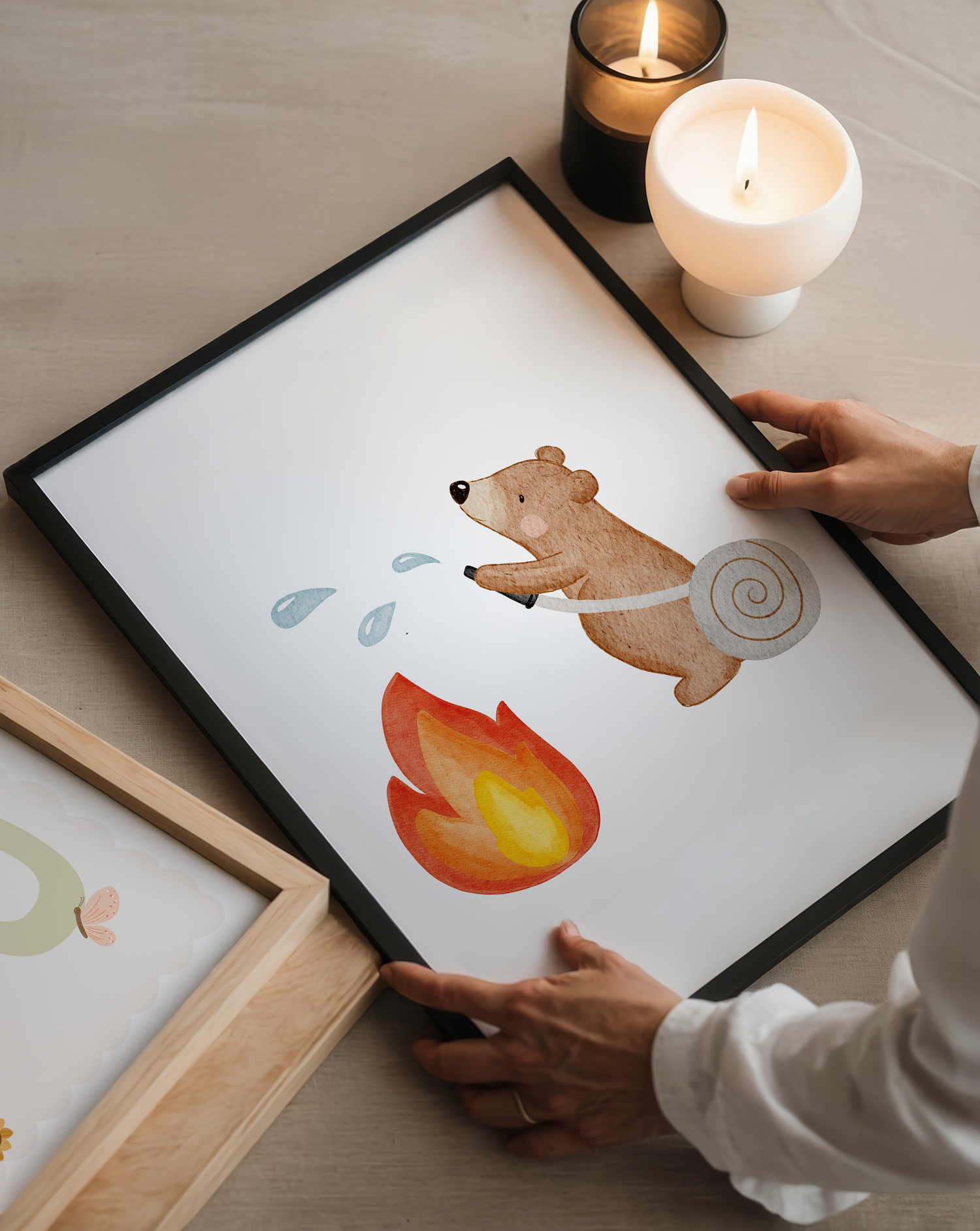 Kinderposter Kleiner Feuerwehrbär