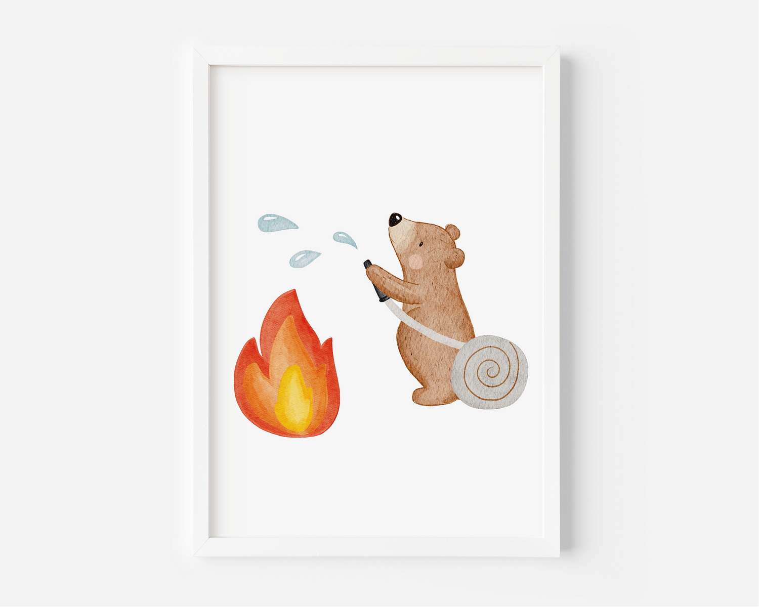 Kinderposter Kleiner Feuerwehrbär