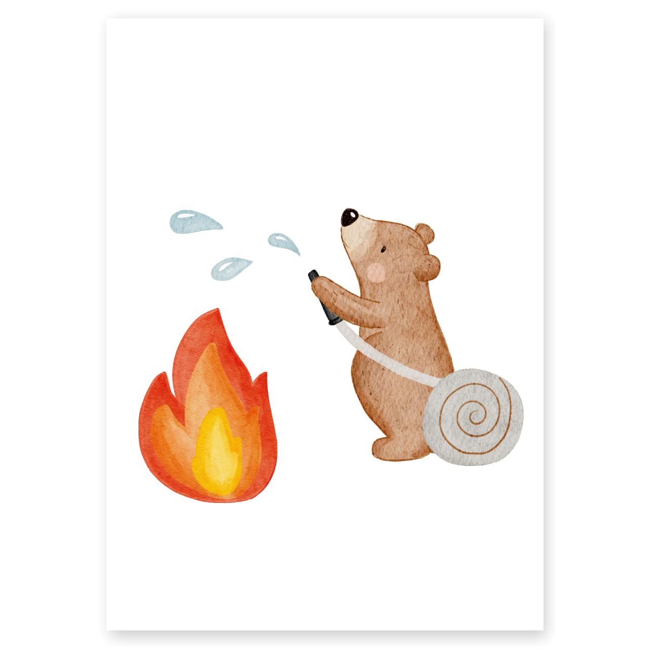 Kinderposter Kleiner Feuerwehrbär