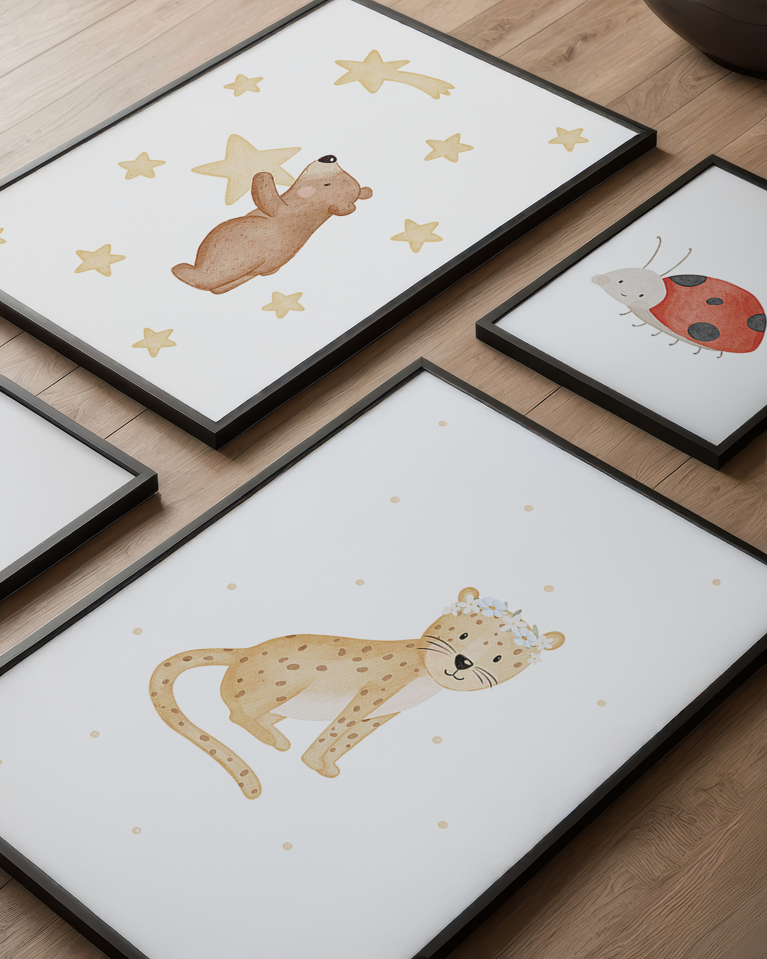 Kinderposter kleiner Bär mit Sternen