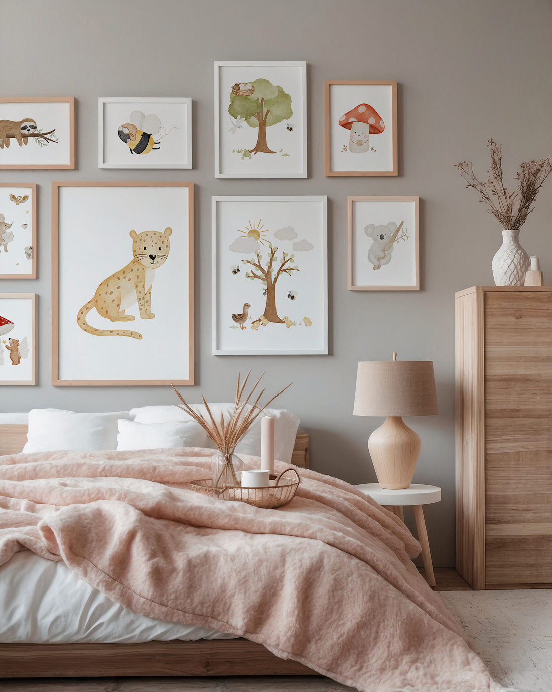 Kinderzimmerposter kleiner Gepard inkl. Rahmen