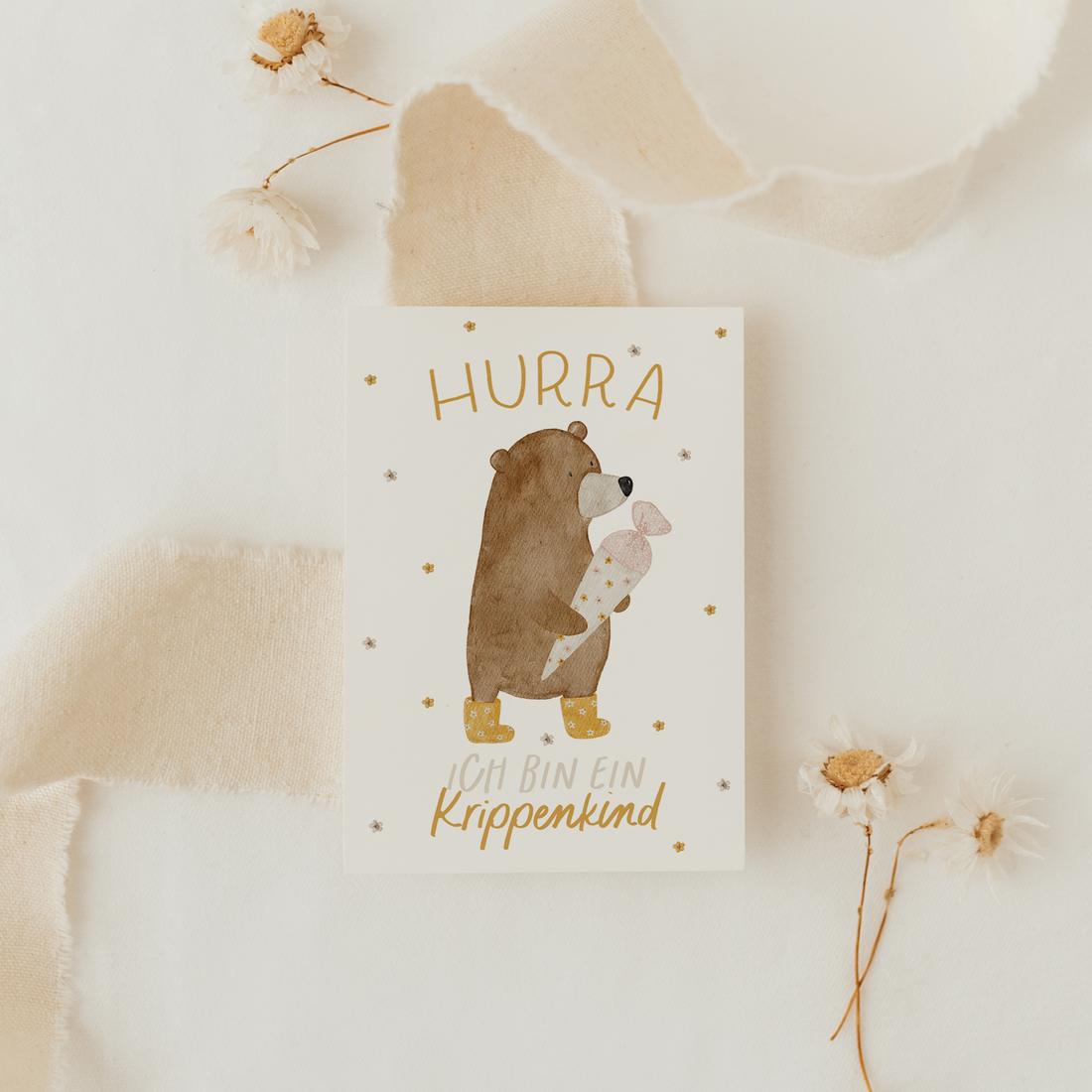 Hej Hanni Postkarte Kitakind Bär