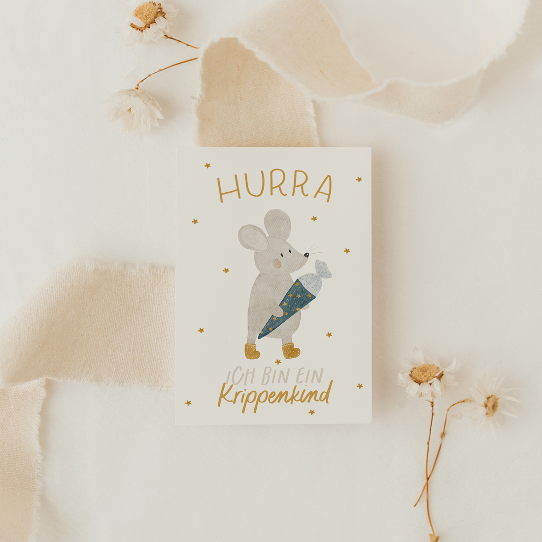 Hej Hanni Postkarte Kitakind Maus