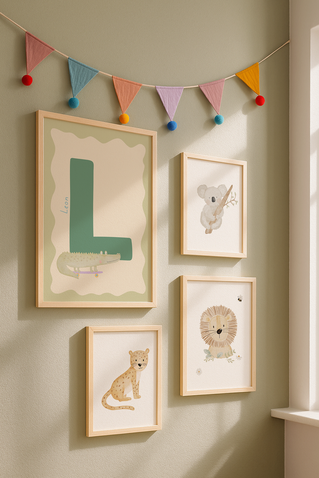 Buchstabenposter Krokodil inkl. Rahmen