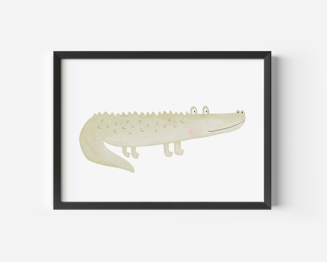 Kinderposter Krokodil inkl. Rahmen