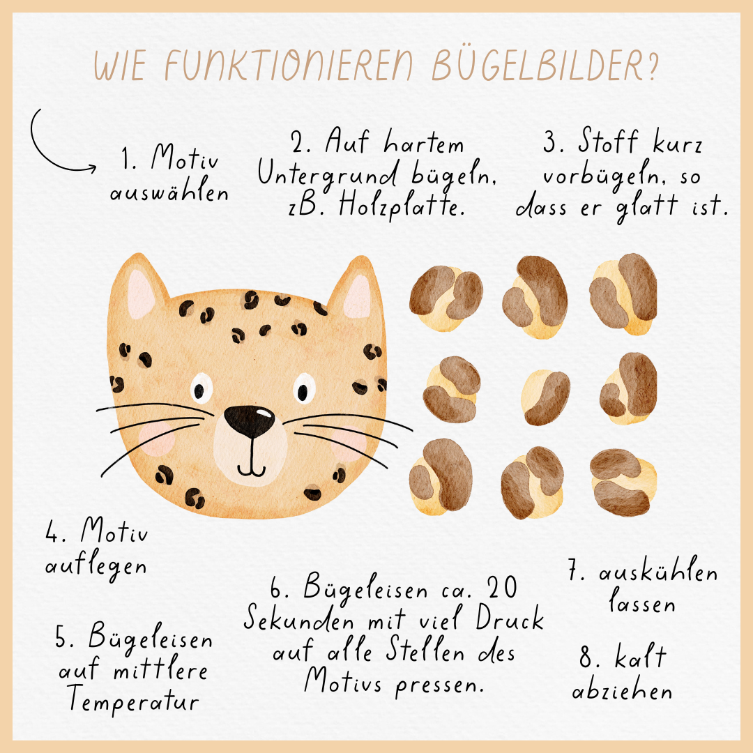 Hej Hanni Bügelbild Leopard Flecken