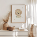 Kinderposter Löwe Blumen inkl. Rahmen