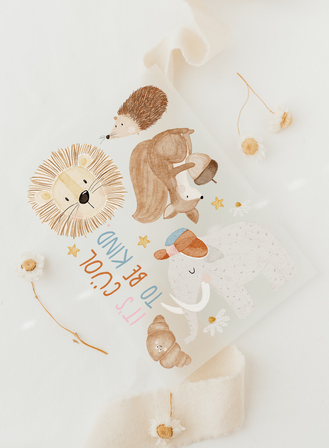 Hej Hanni Bügelbilderset A6 Löwe, Mammut & Eichhörnchen