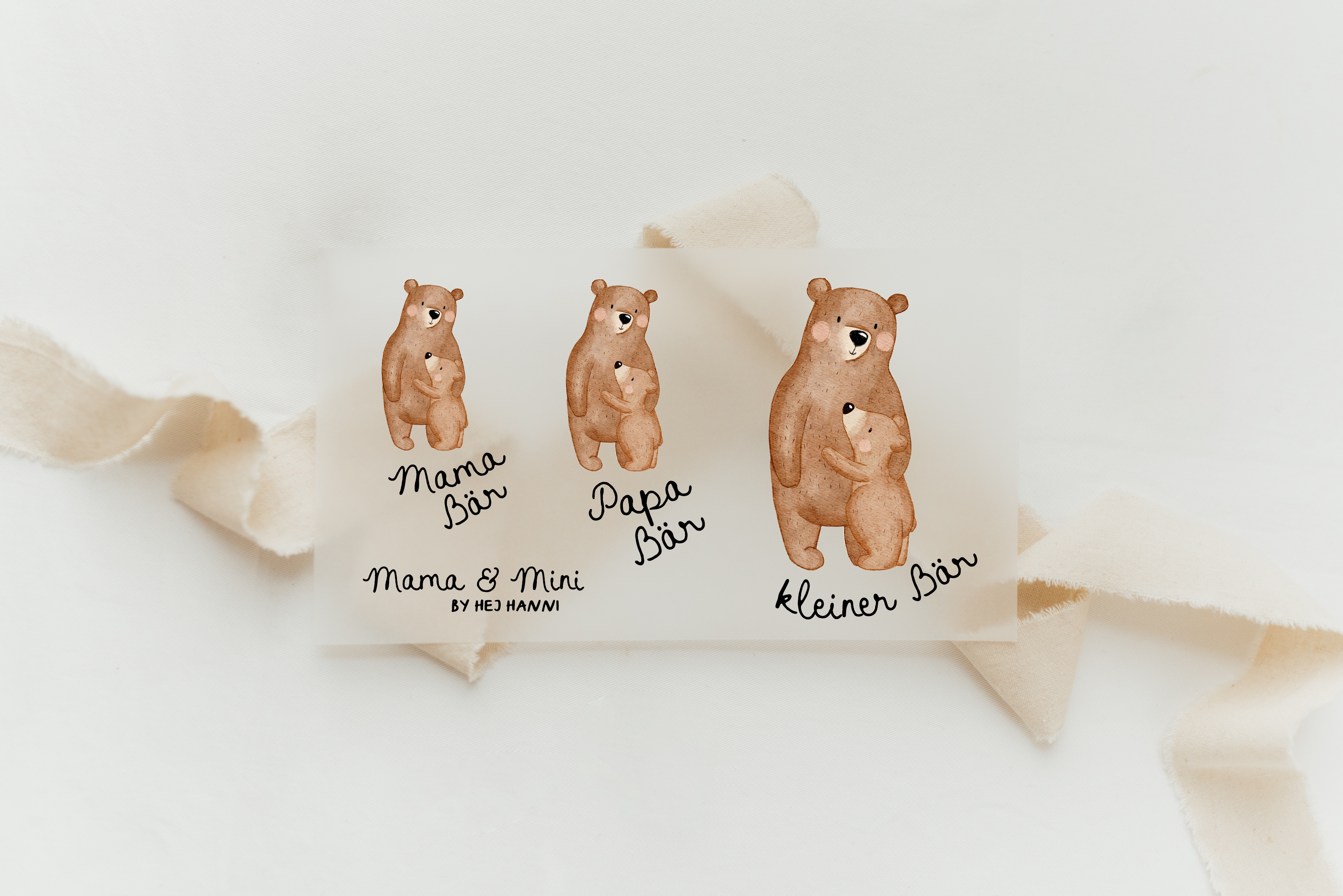 Hej Hanni Bügelbilderset Mama, Papa & Mini Bär