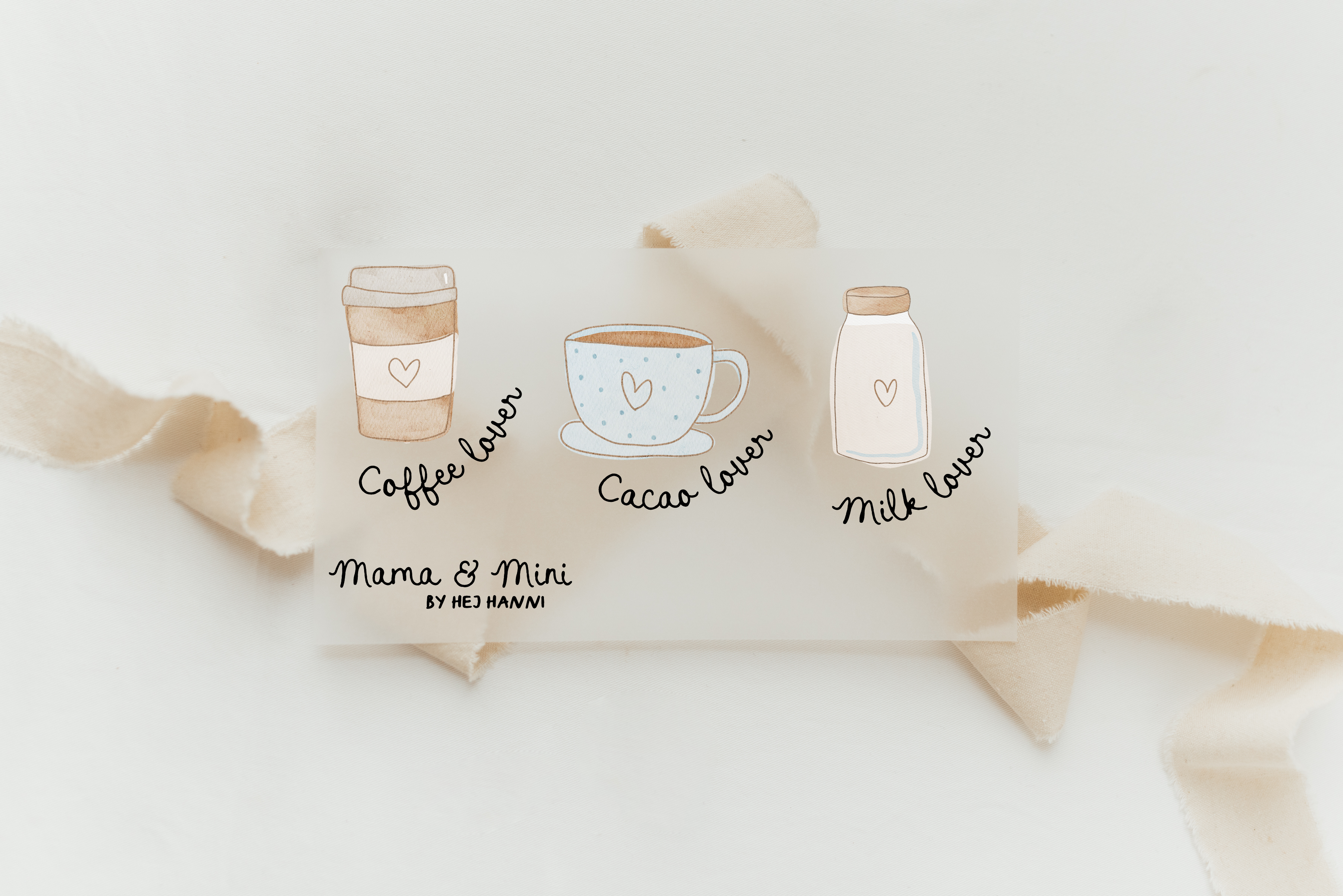 Hej Hanni Bügelbilderset Mama & Mini Coffee, Cacao & Milk Lover