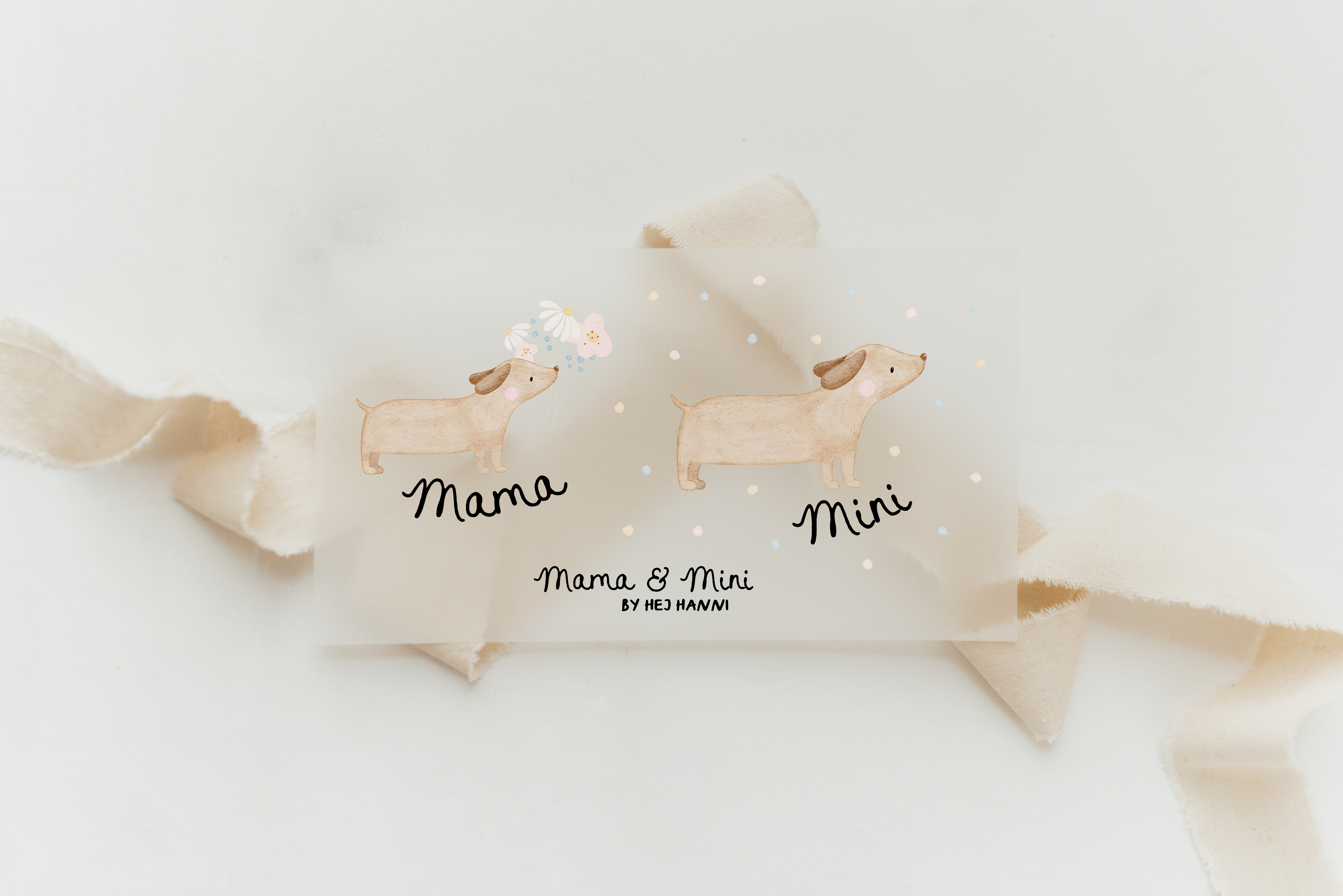 Hej Hanni Bügelbilderset Mama & Mini Dackel