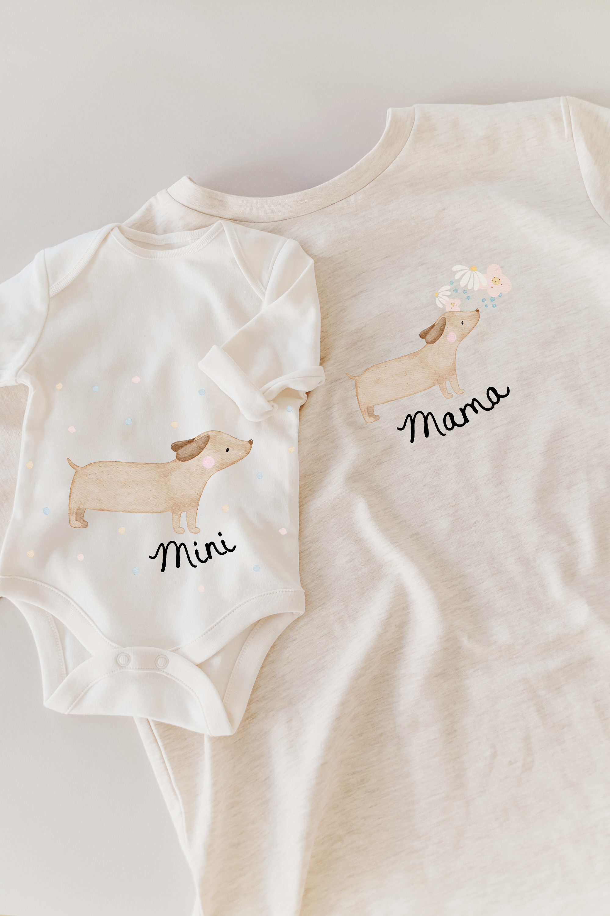 Hej Hanni Bügelbilderset Mama & Mini Dackel